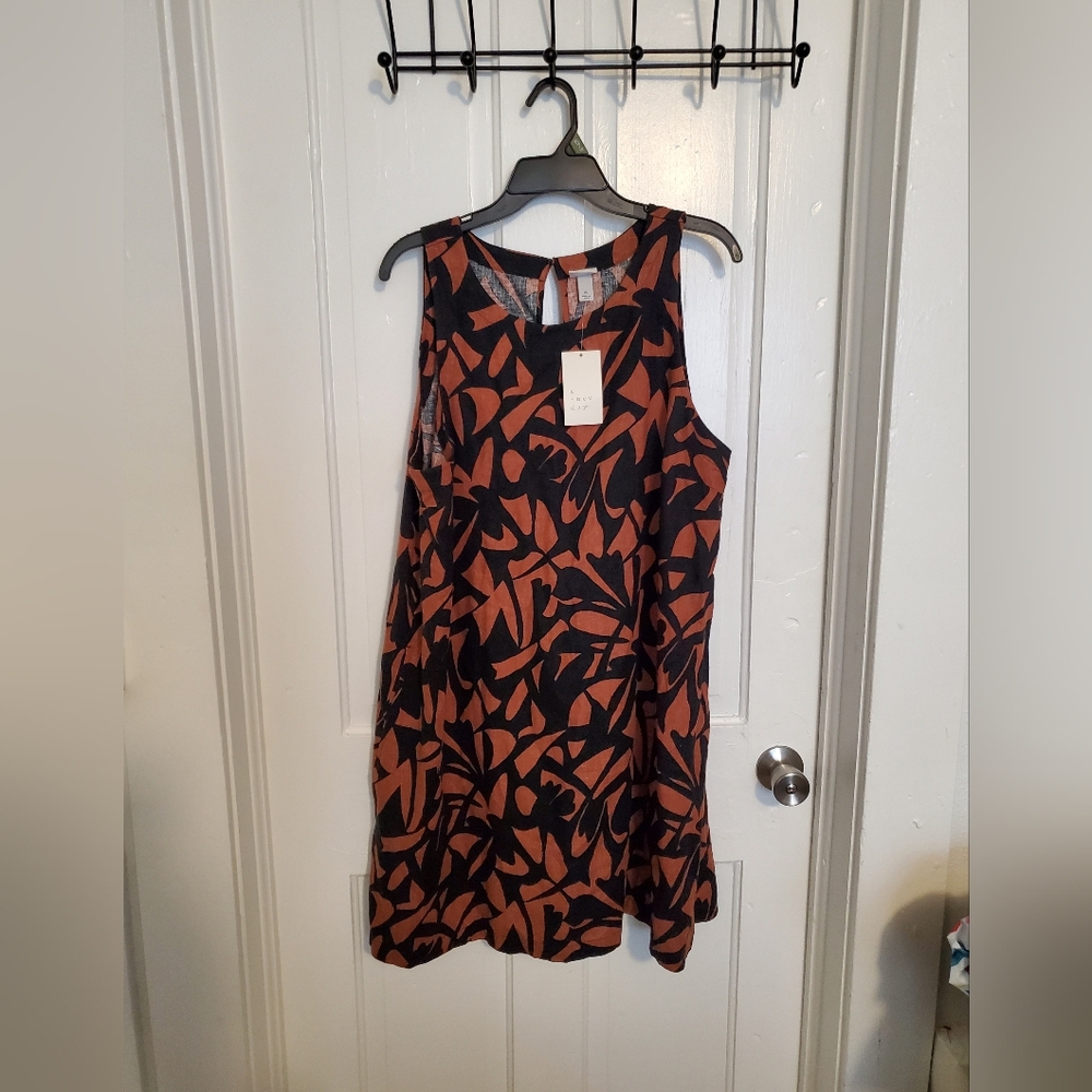Women's Black and Orange Dress